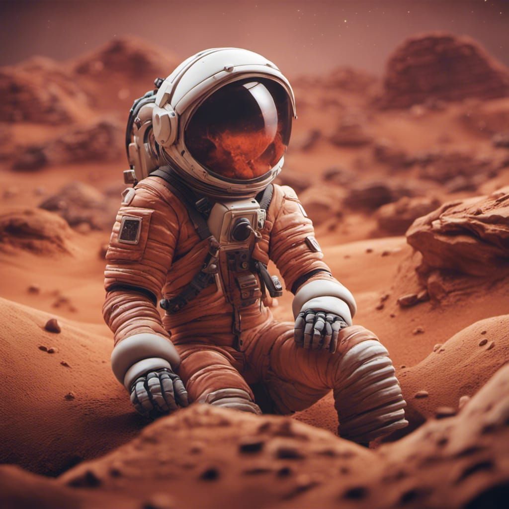 Astronaut on Mars in Stop-Motion Animation