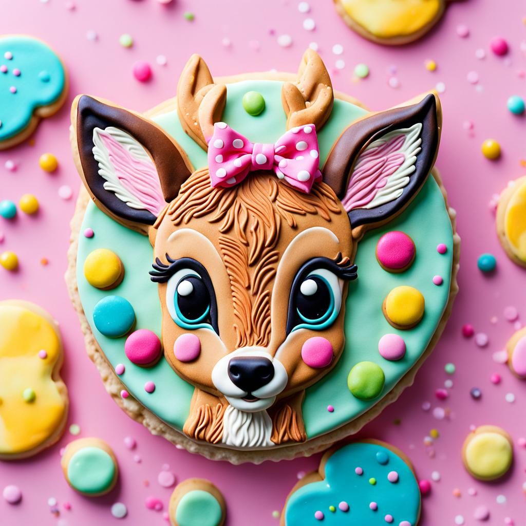 Whimsical Bambi Cookie with 3D Frosting