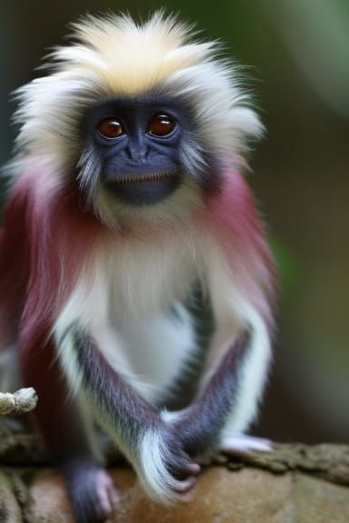 Cotton-Top Tamarin Monkey Portrait