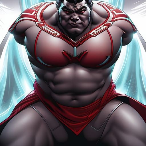 Sumo Superhero Portrait in Comic Book Style