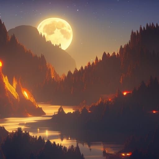 Vampire Under Cosmic Flares in Anime Style