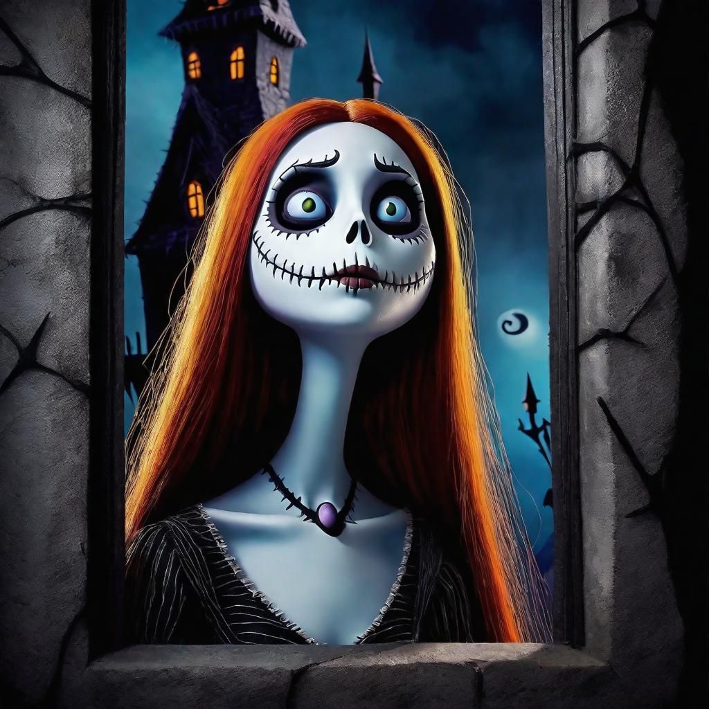 Sally in Nightmare Before Christmas Castle Tower