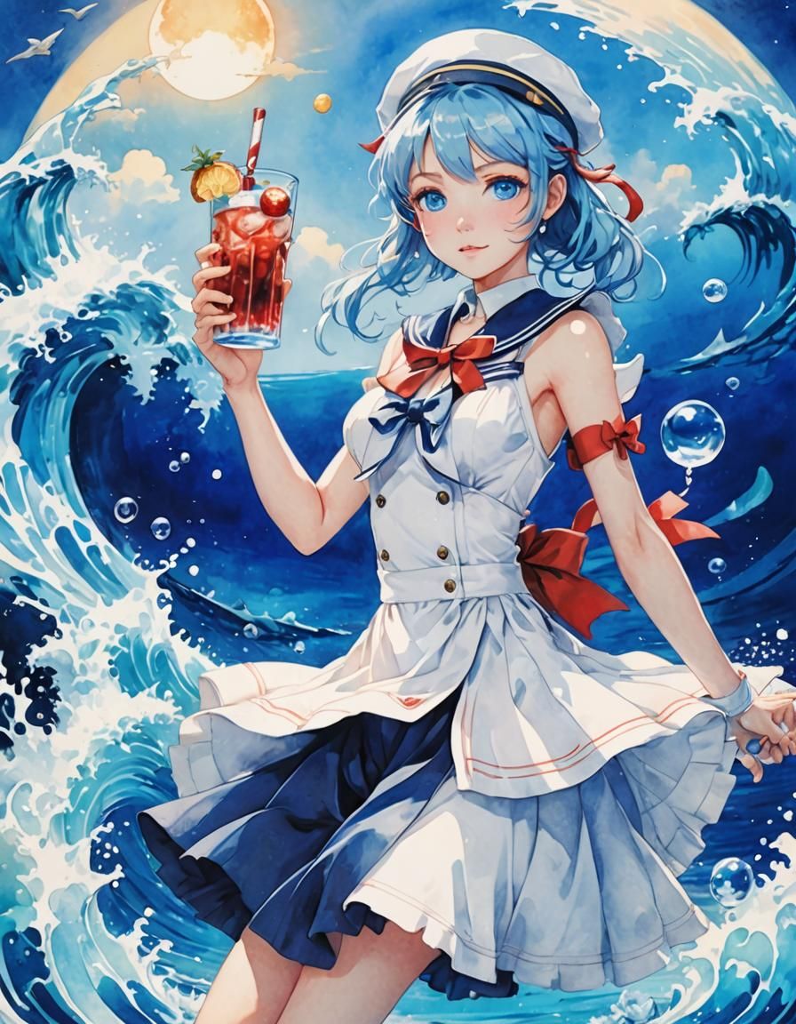 Anime Girl with Cream Soda Sword