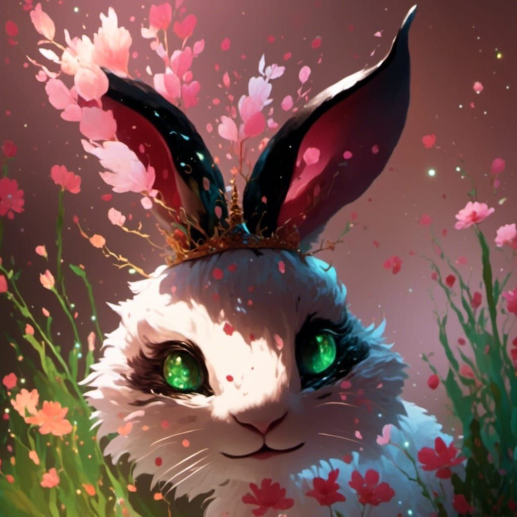 Intricately Detailed Lunatic Rabbit: Harmony in AI Art