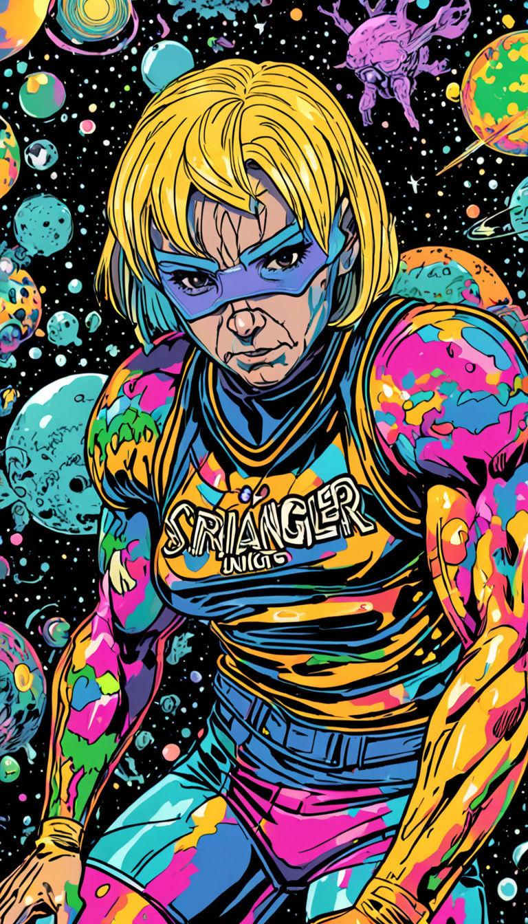 Cosmic Jungle Huntress in Junji Ito's Style