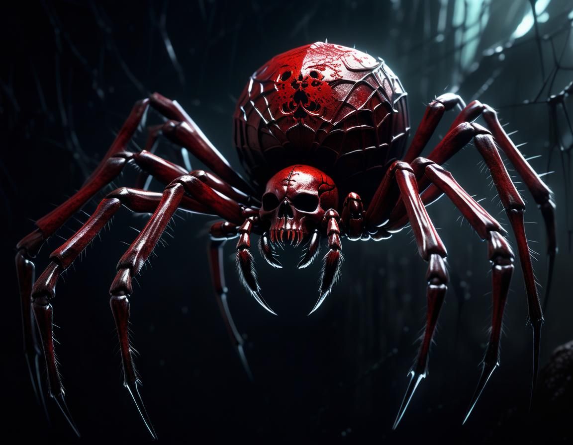 Blood Skull Spider: Epic Digital Matte Painting