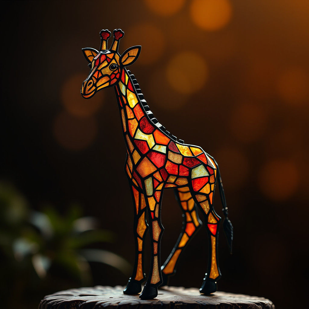 Stained Glass Giraffe: Digital Matte Painting