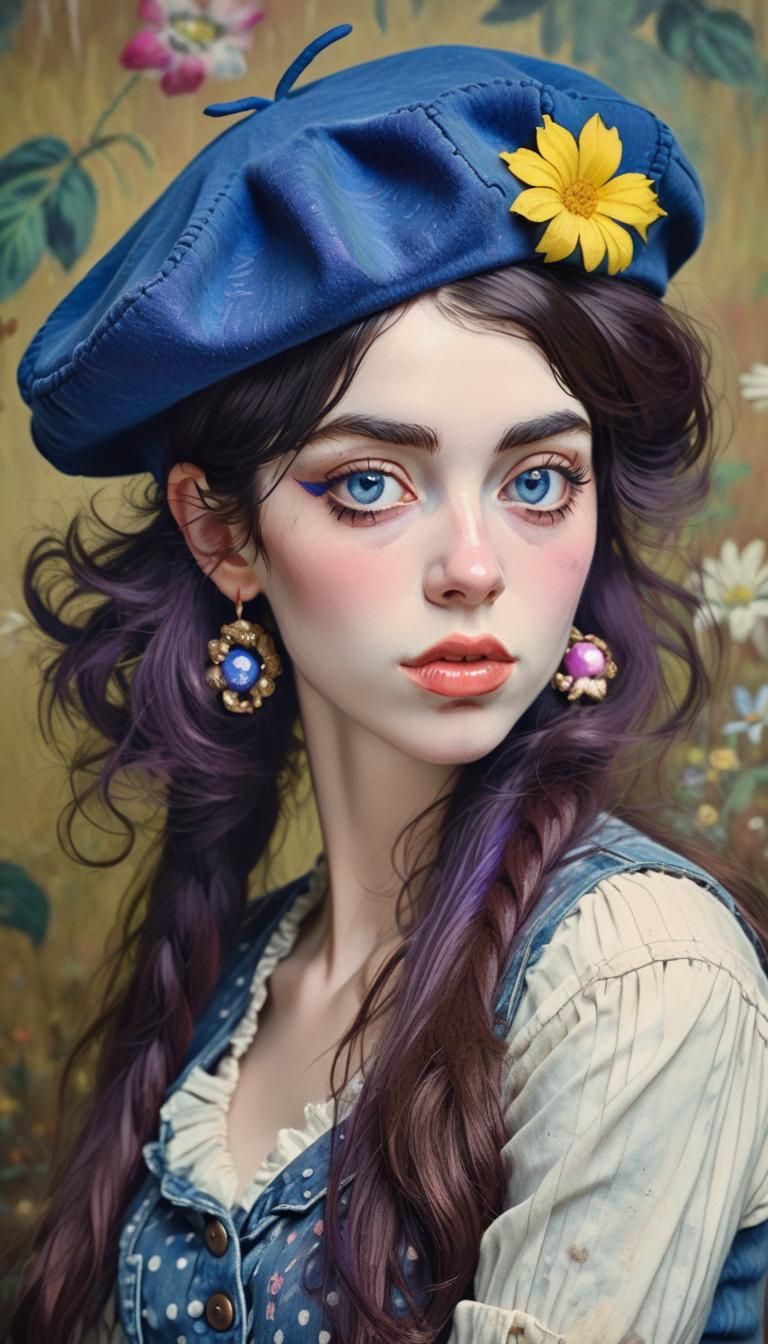 Ramshackle GYPSY PORTRAIT, alluring blueberry pumpernickel BERET, codswollop KAPOW, Monet, πΎπΆβπ«οΈπβ