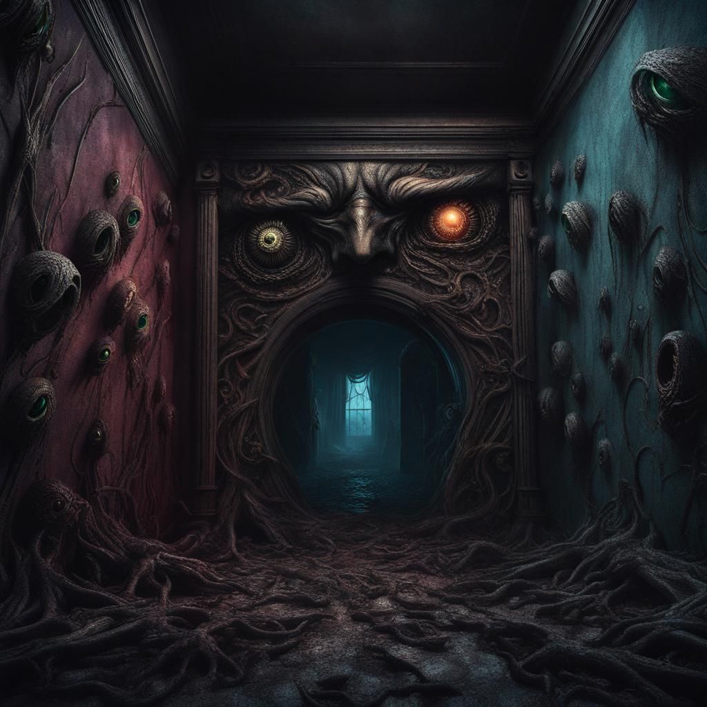 Eerie Eyes Watch From The Wall: A Horror Concept