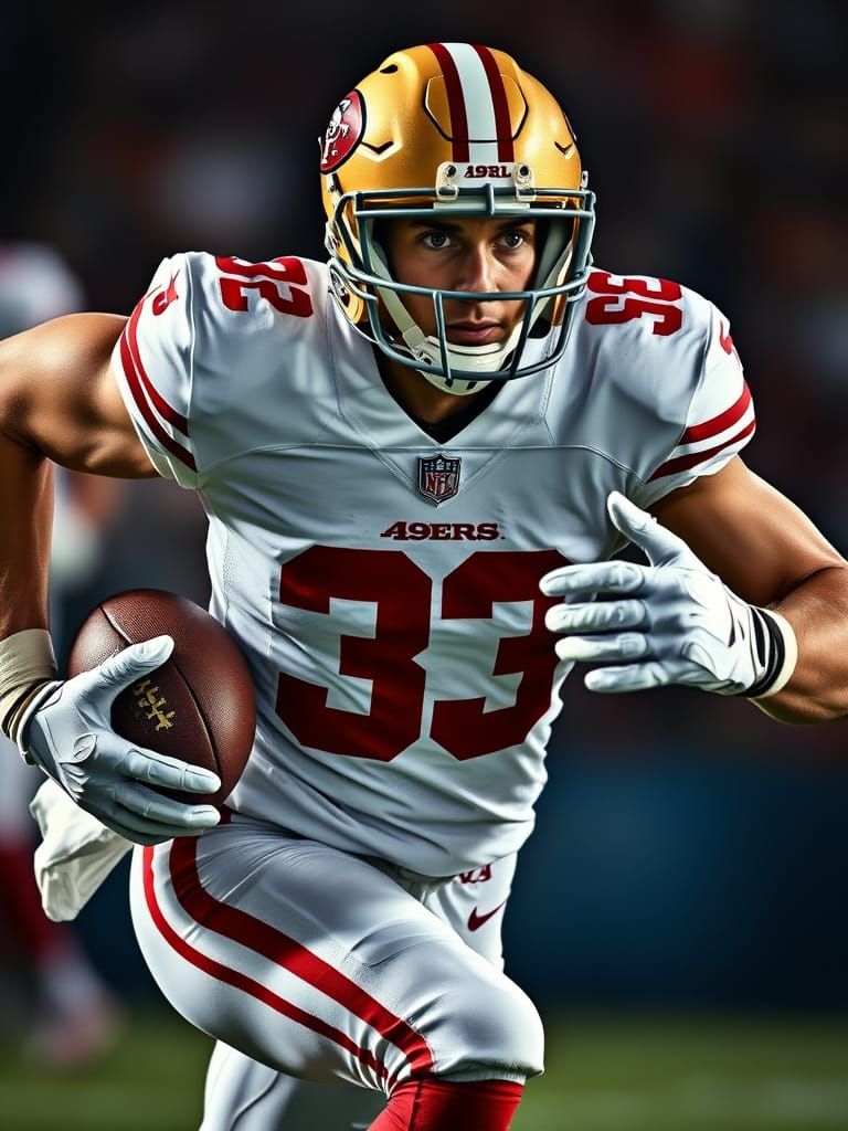 Determined 49ers Running Back in Action