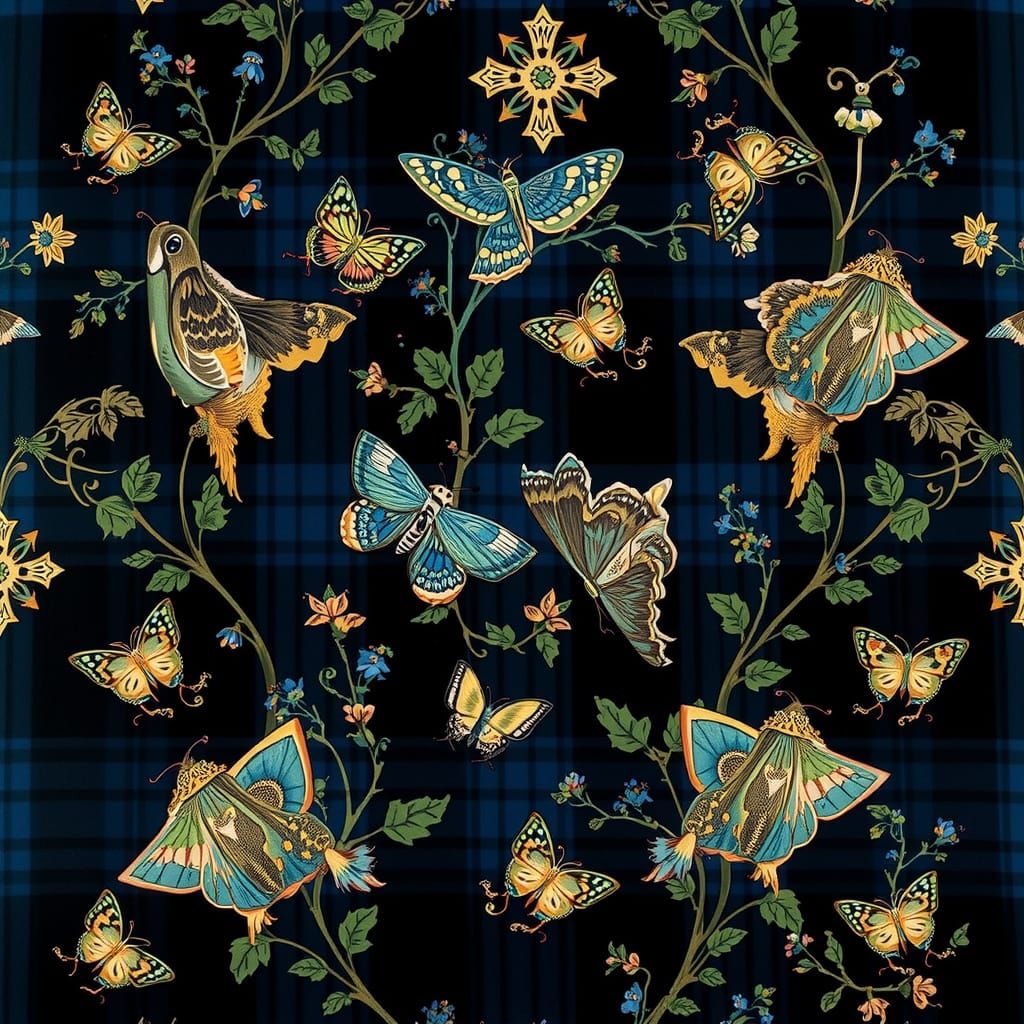 Elegant Celtic Clergy Fabric with Royal Jewel Tones and Deli...