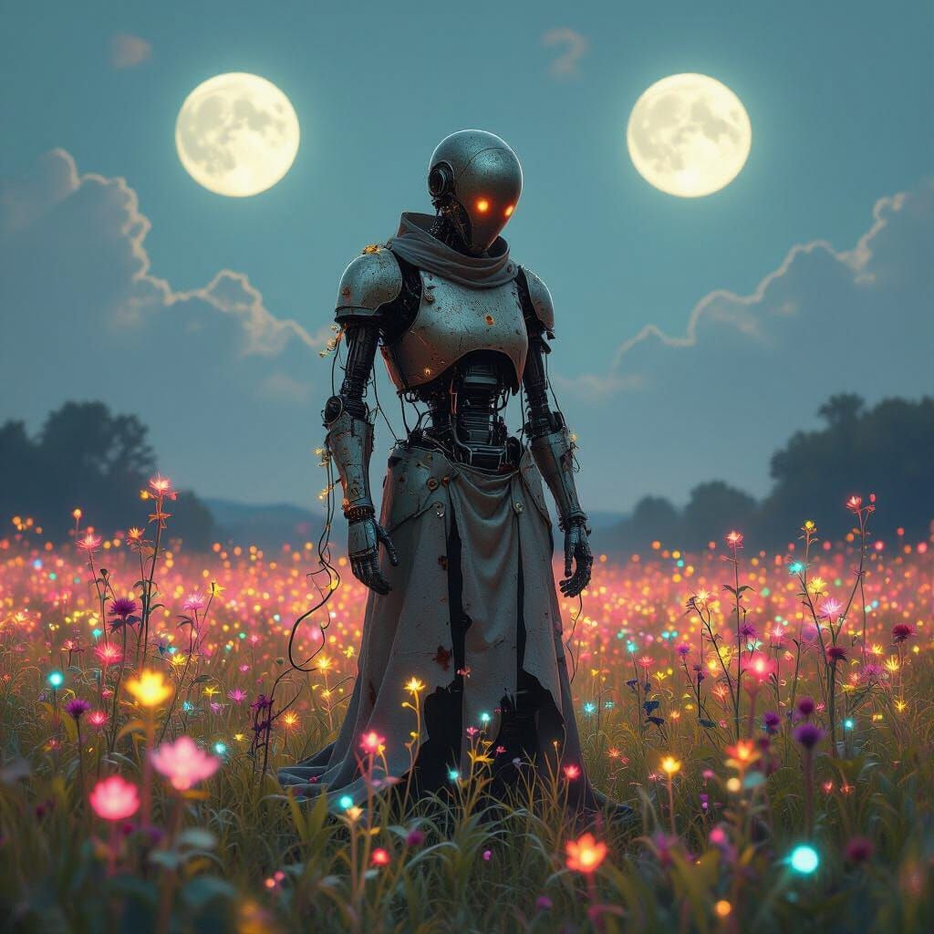 Rusted Automaton in Bioluminescent Field