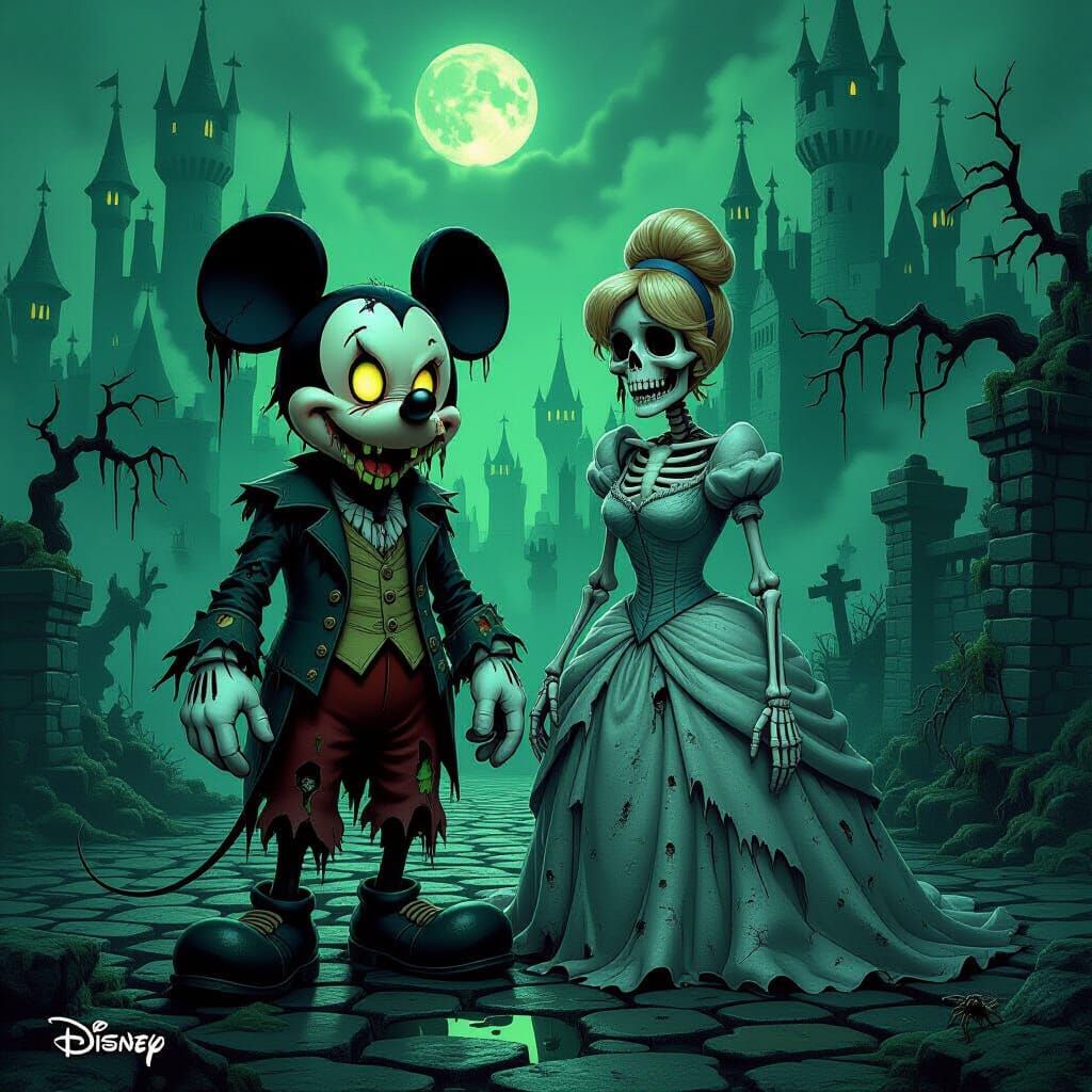 Undead Disney Characters in Gothic Horror Kingdom