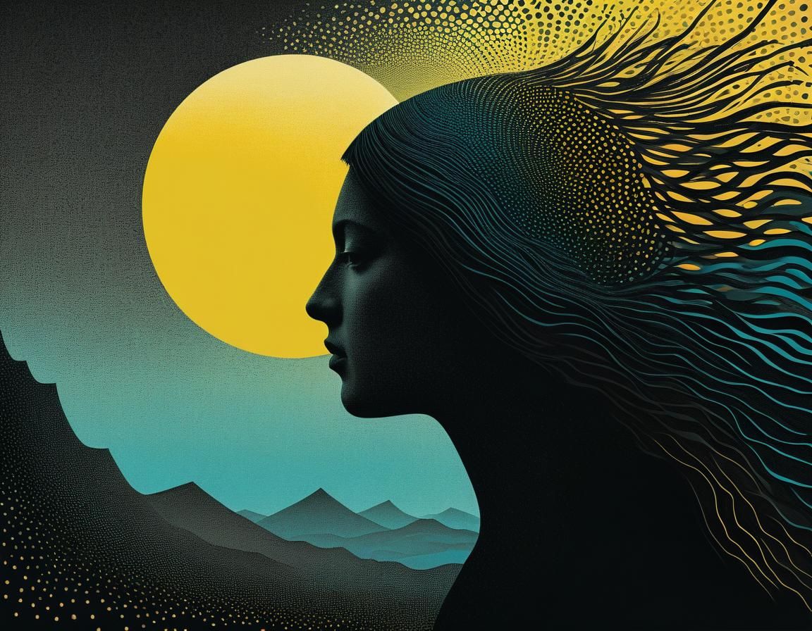 Halftone Collage Painting with Fringe Absurdism