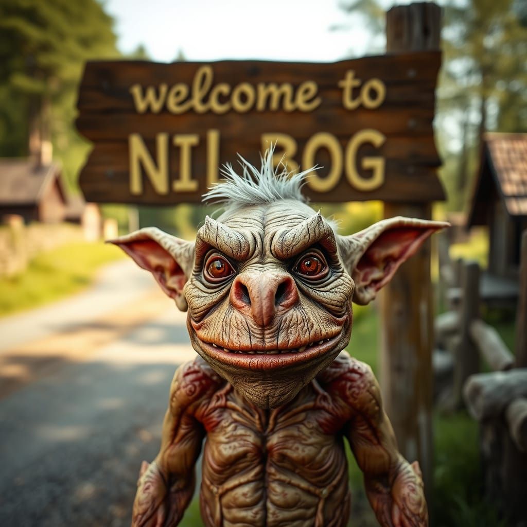 Photorealistic Goblin Welcomes You to Nilbog