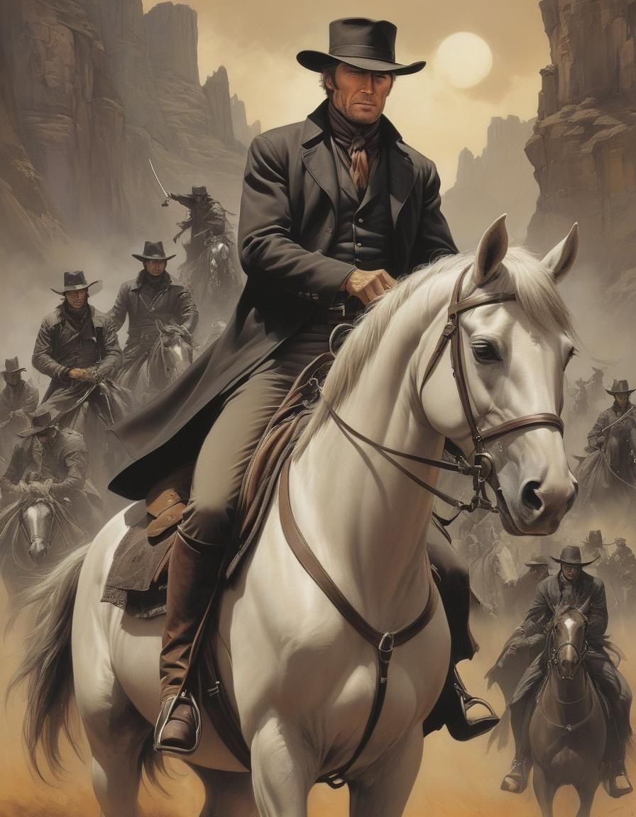 Clint Eastwood as Cowboy: Comic Book Art