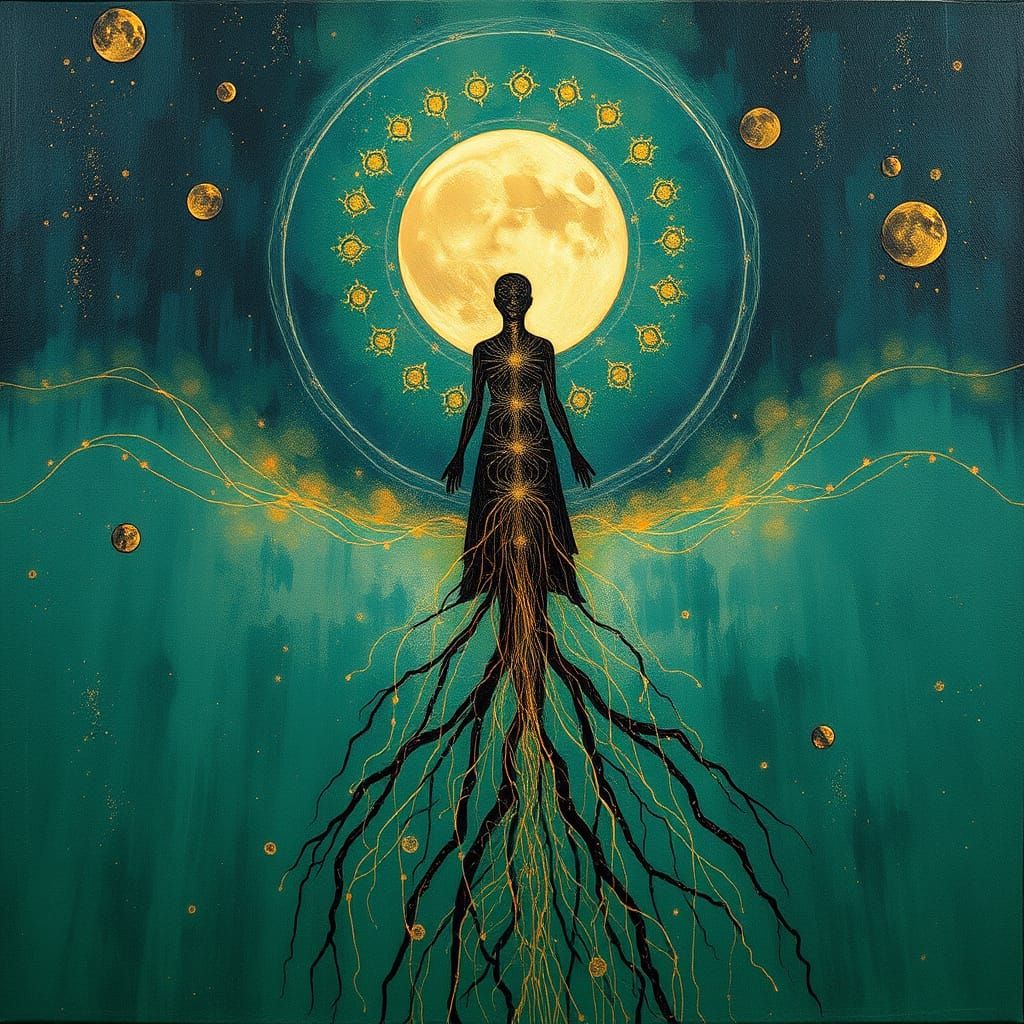 Shimmer-Skin Oracle in Neo-Impressionist Style