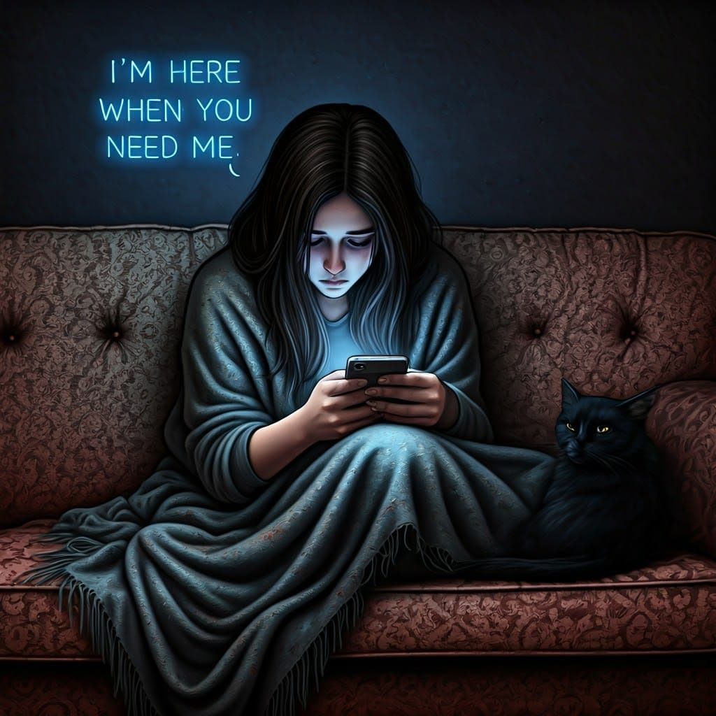 Poignant Image of Woman Seeking Comfort