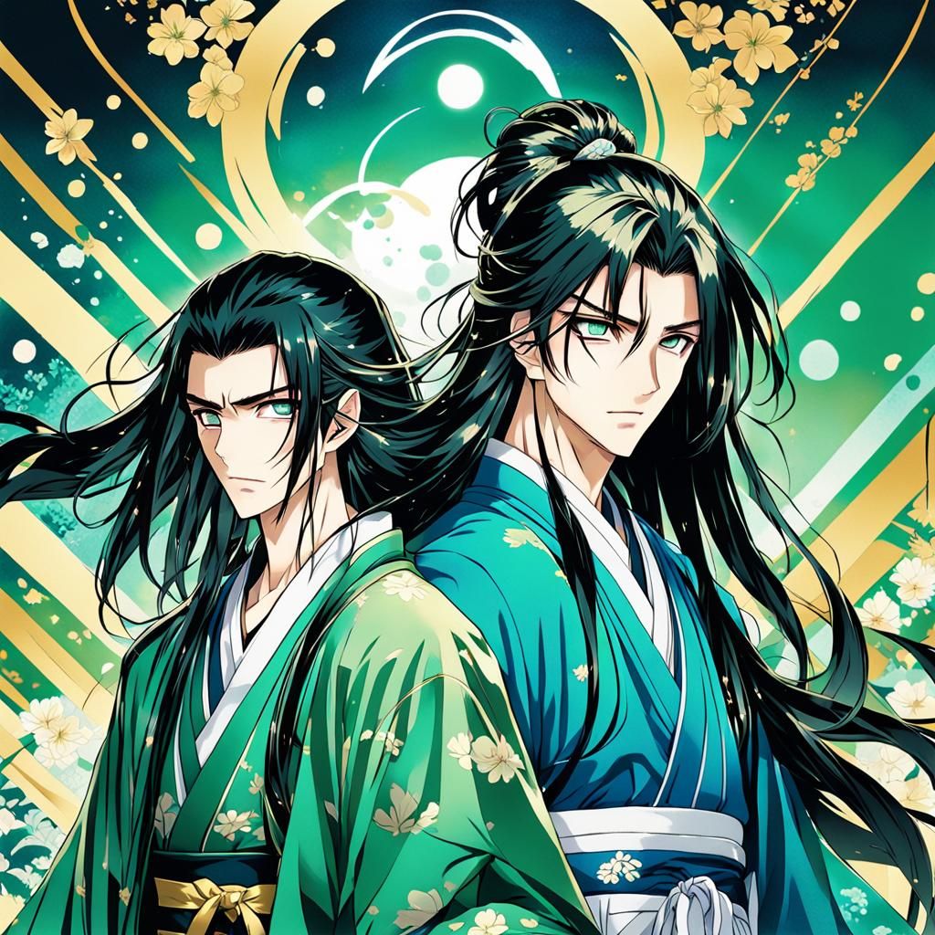 Anime Kimono Portrait in Manga Scan Style