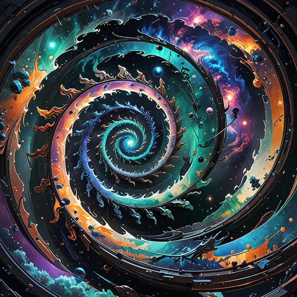 Cosmic Dreamscape in Vibrant Iridescent Hues