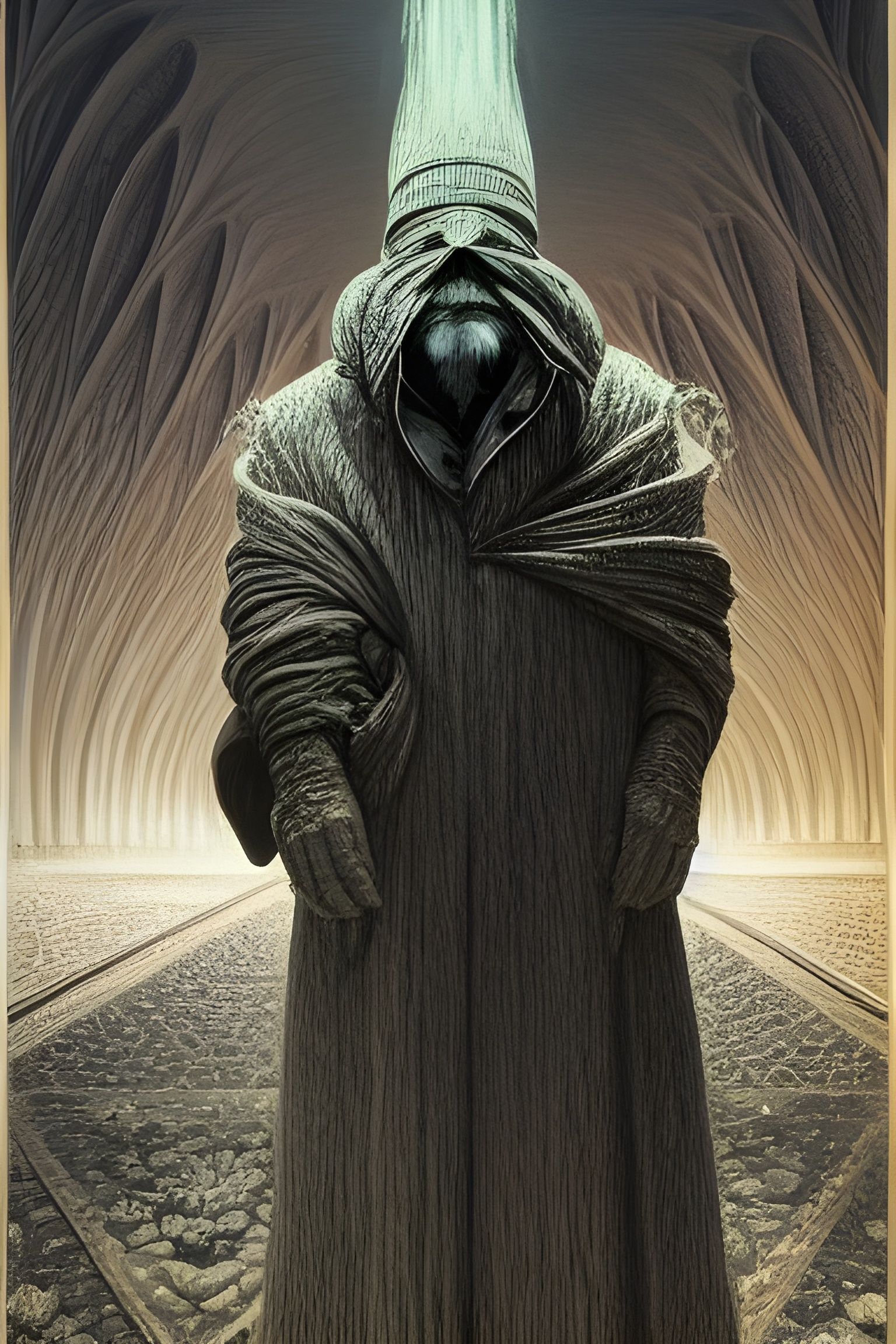 Surreal Wizard Portrait in Endless Library