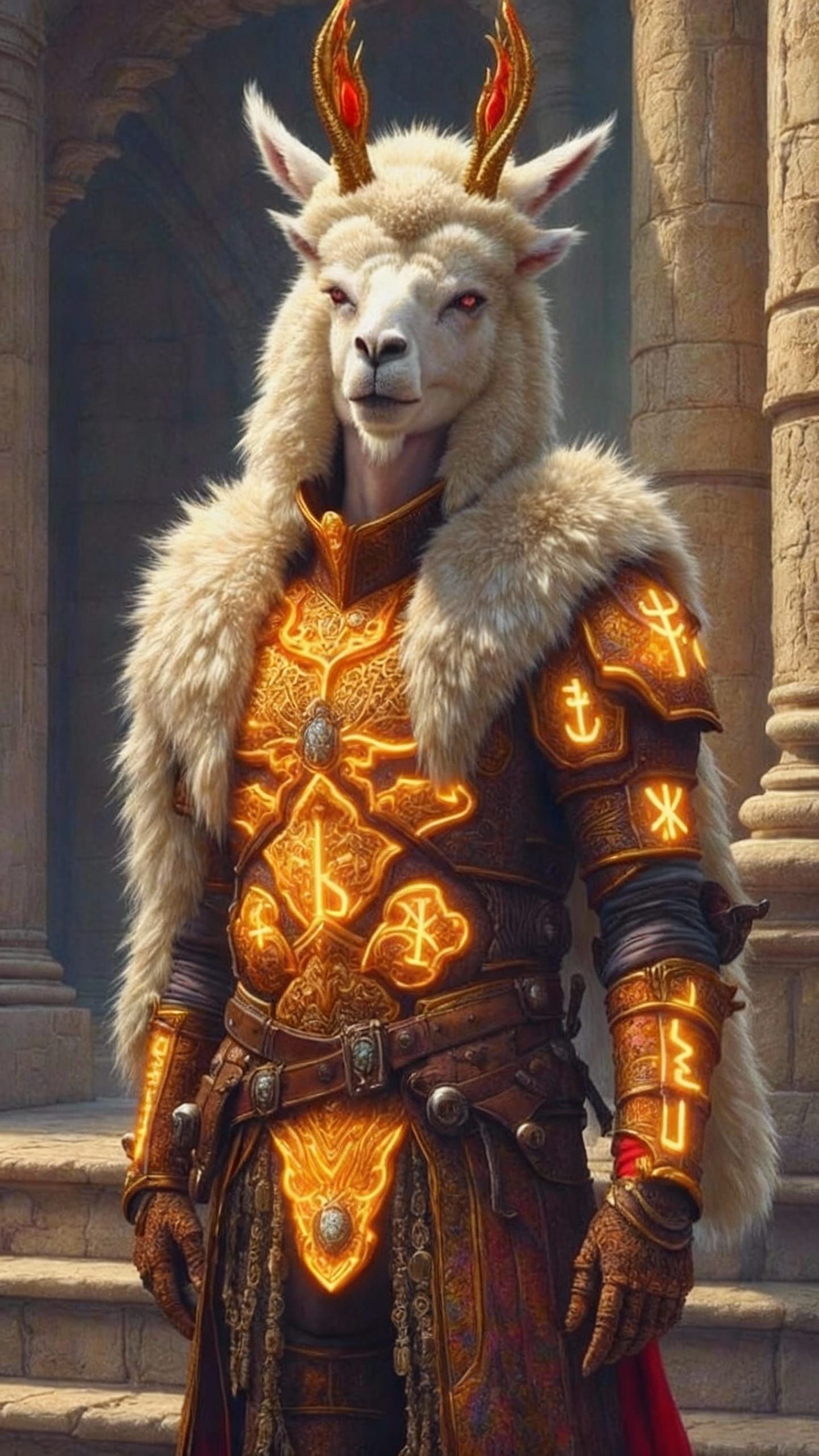 Llama Battle Strategist in Ornate Armor