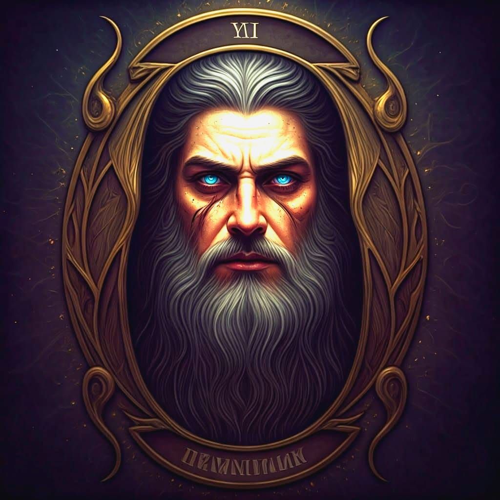 Fantastical Tarot Card Matte Painting in Deep Color