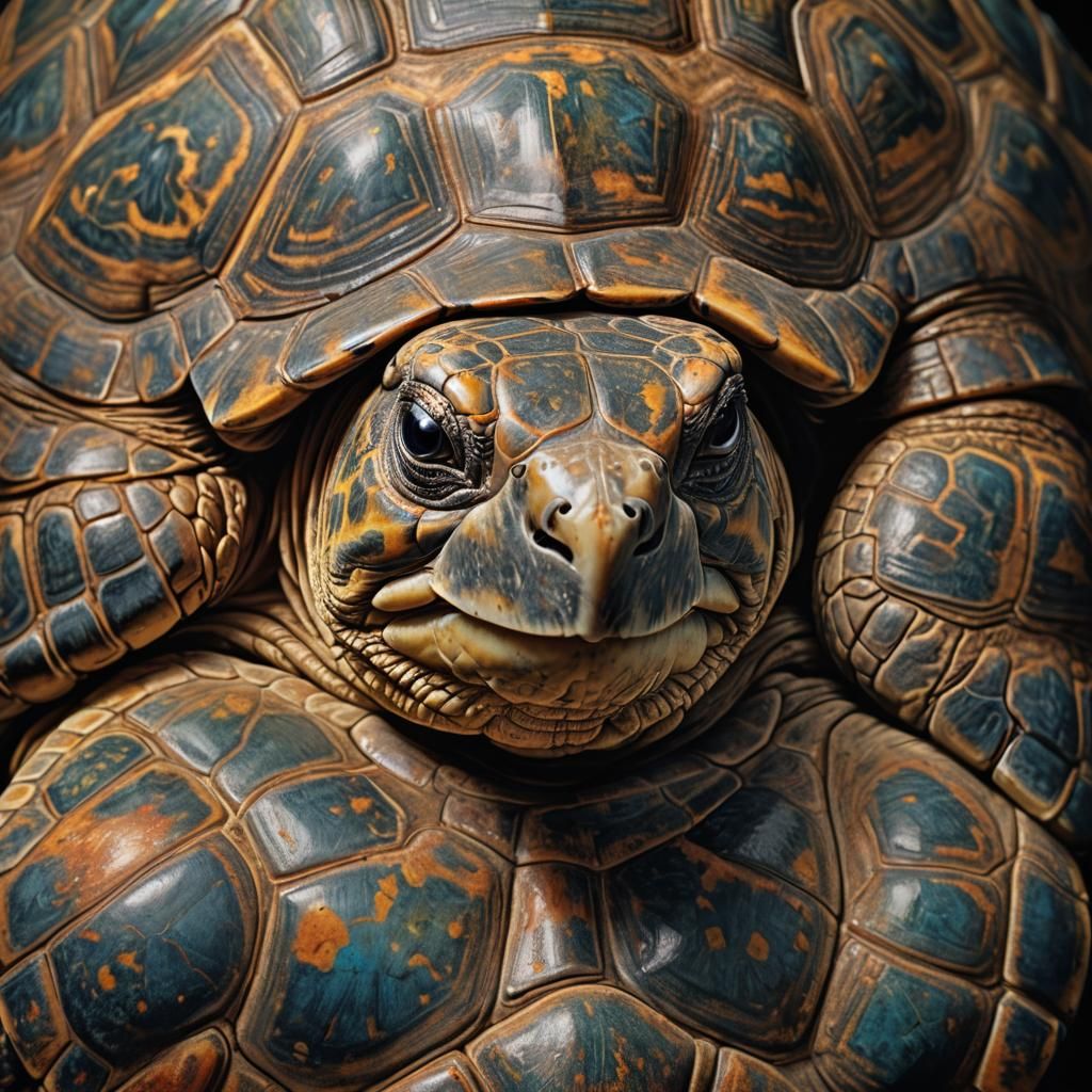 Tortoise Portrait in Dutch Master Style