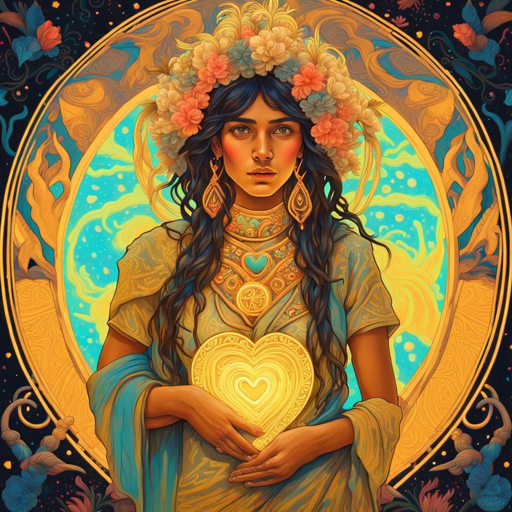 Golden Heart of Macchu Pichu, Inca Queen of Peru