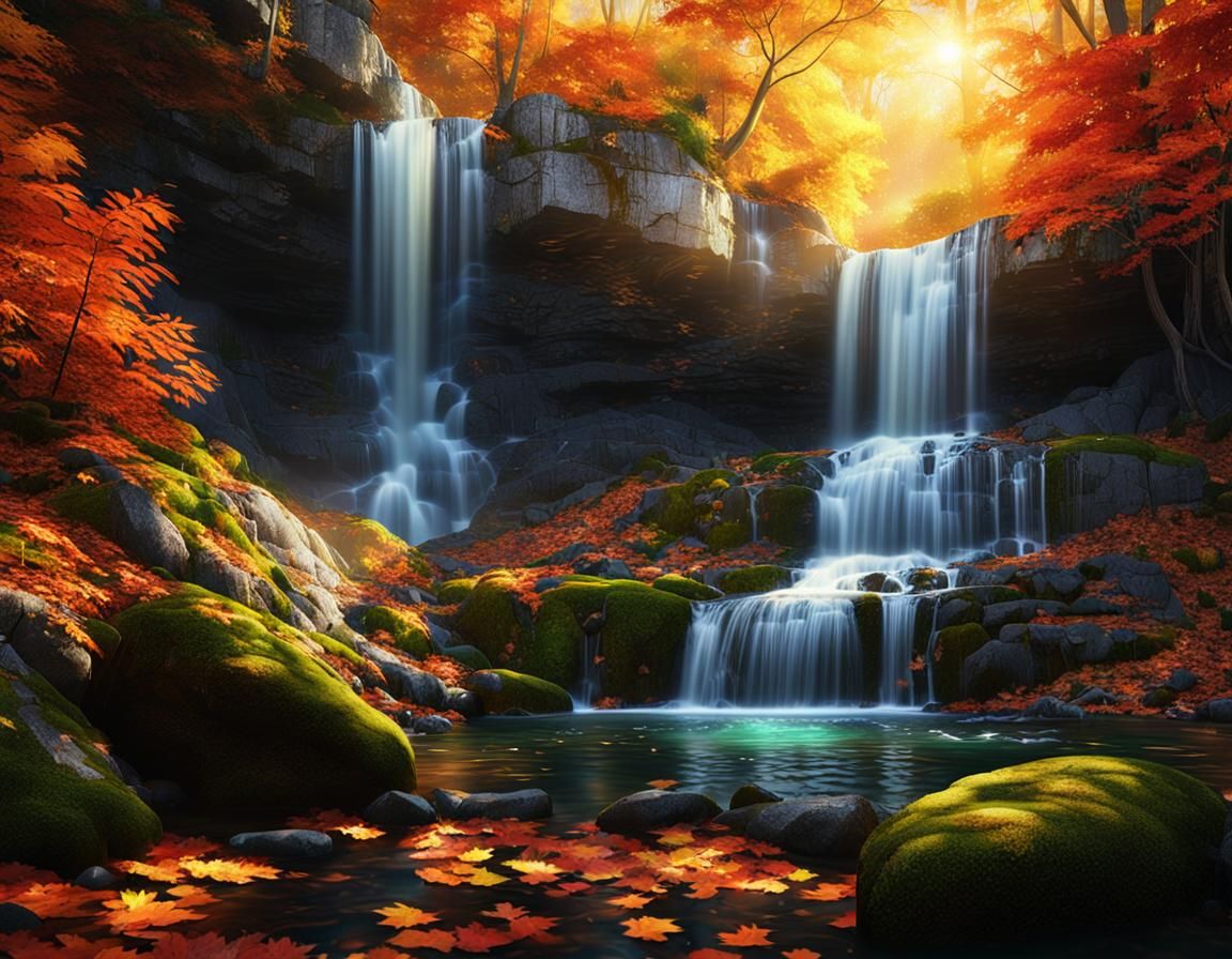 Autumn waterfalls