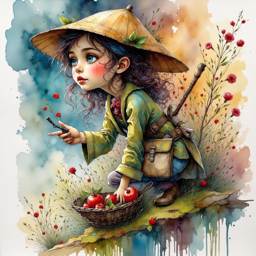 Surreal Ink Poet in a Dreamlike State