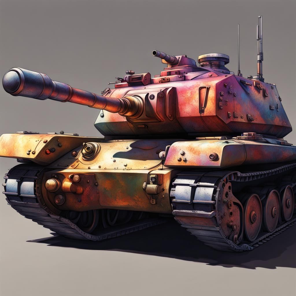 Hyperrealistic Tank Splash Art Concept