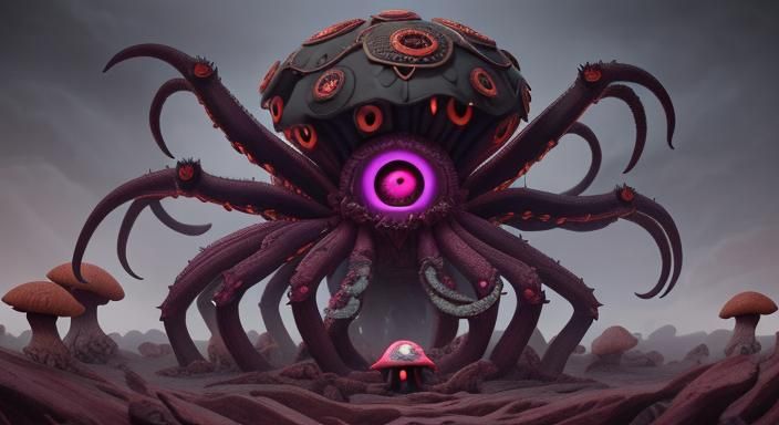 Epic Spider Kraken Mushroom Fort God Eye Mandala