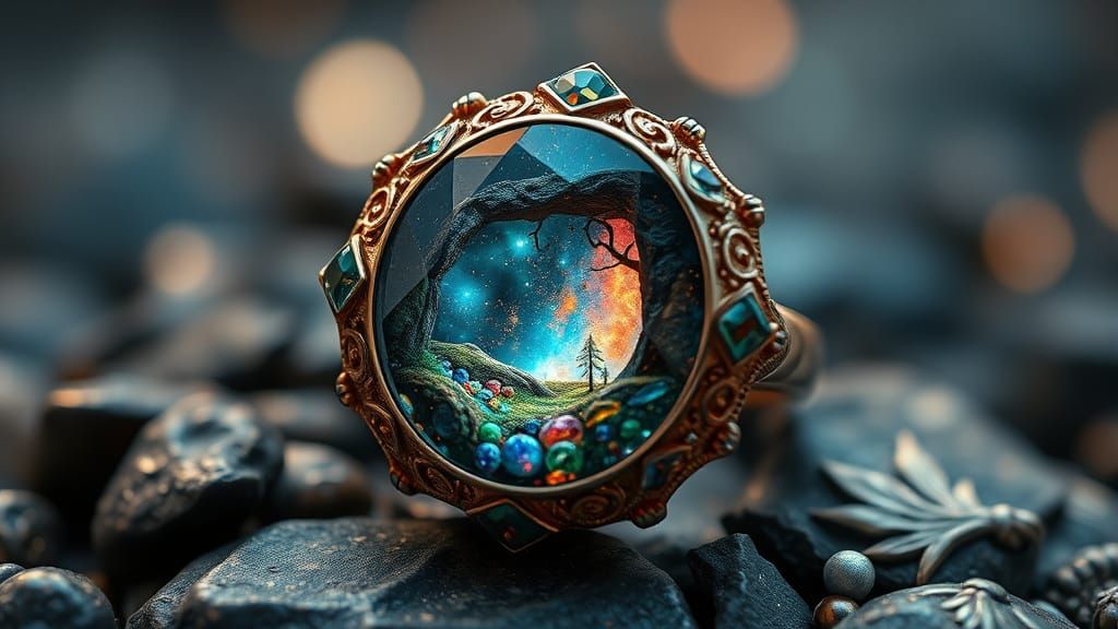 Ethereal Jewelry Inspired Art with a Miniature Galaxy