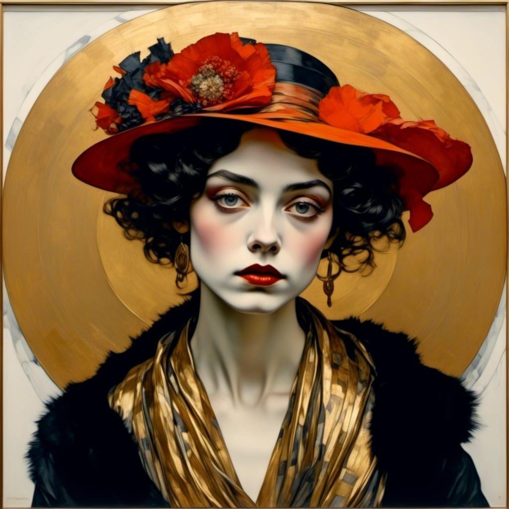 Psychedelic Jazz Age Portrait Collage