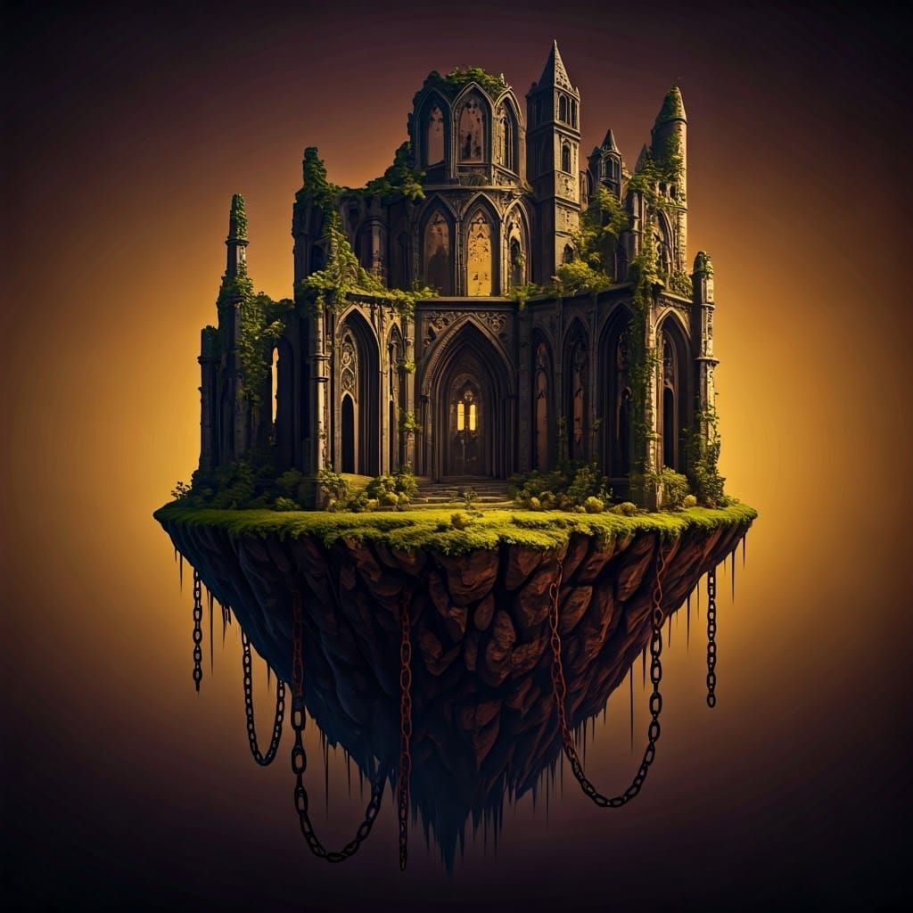 Floating Island Castle: Fantasy Concept Art