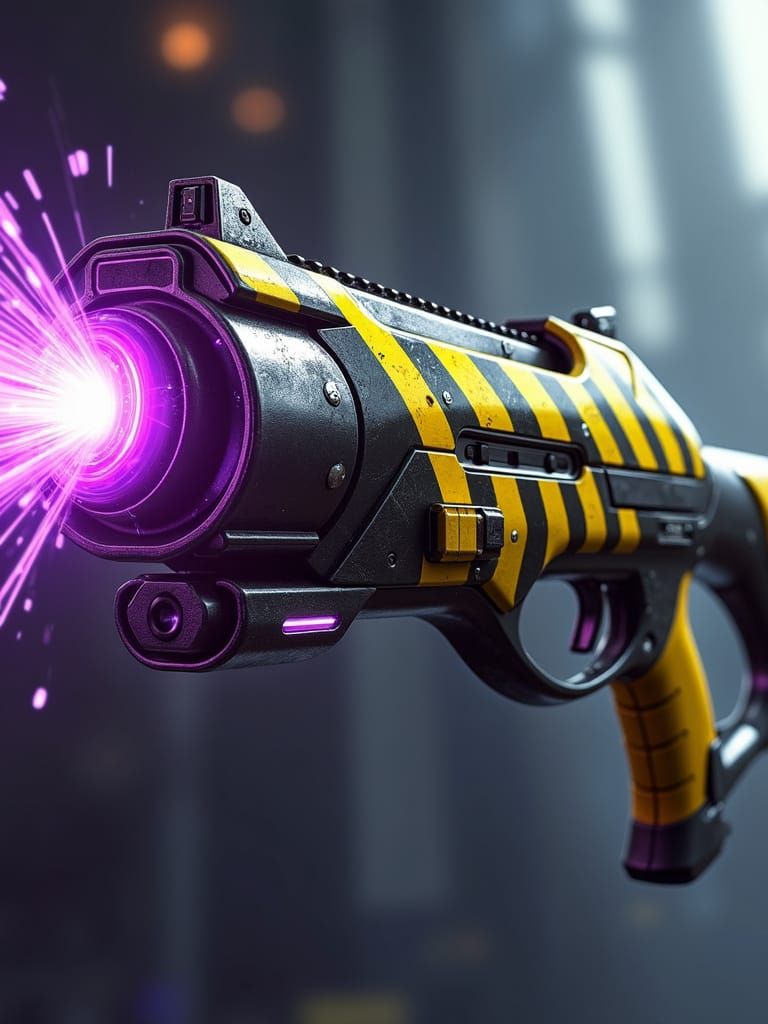 Futuristic Plasma Rifle Concept Art in Sci-Fi Style