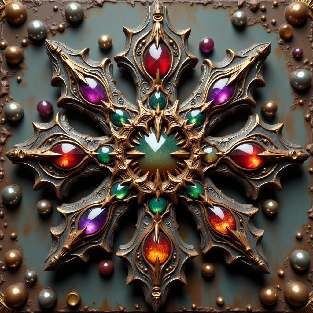 Chaos Star Icon in Warhammer 40k Style