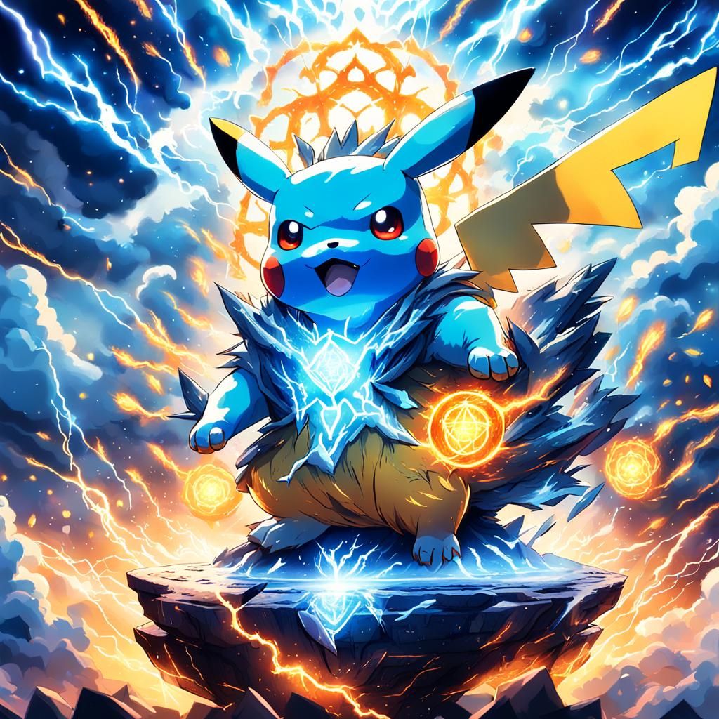 Pikachu Ascends: An Electrifying Fantasy Deity