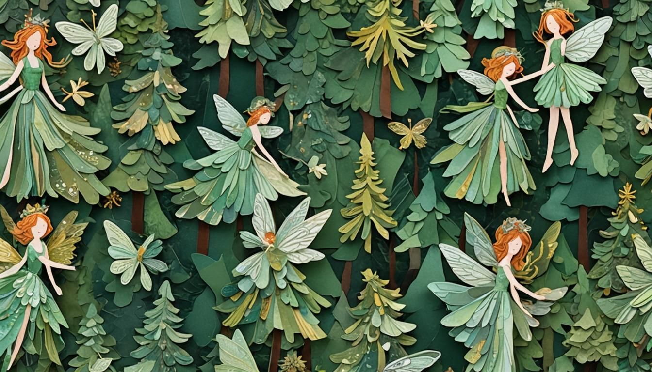 Paper Winged Fairy Dolls in Iridescent Forest