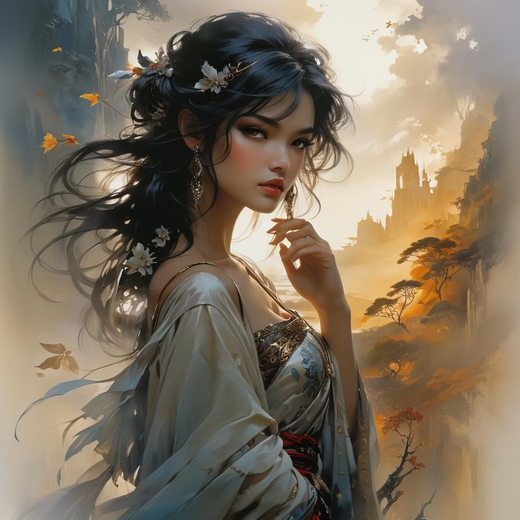 Breathtaking Beauty with Detailed Background