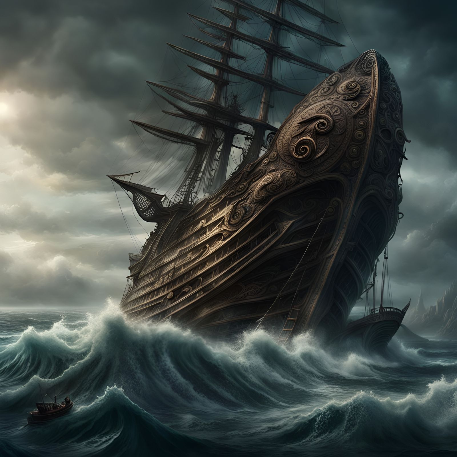 Epic Kraken in Detailed Digital Matte Painting