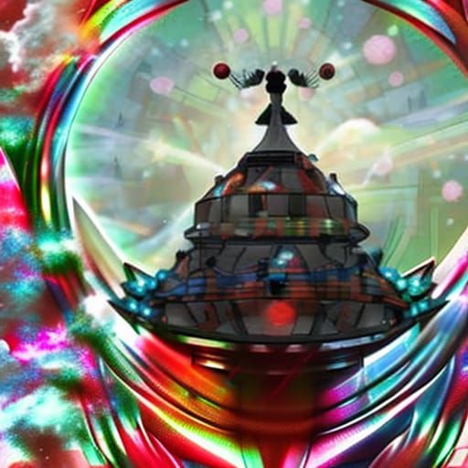 Candy Cane Rainbow Gemini Constellation in Digital Art