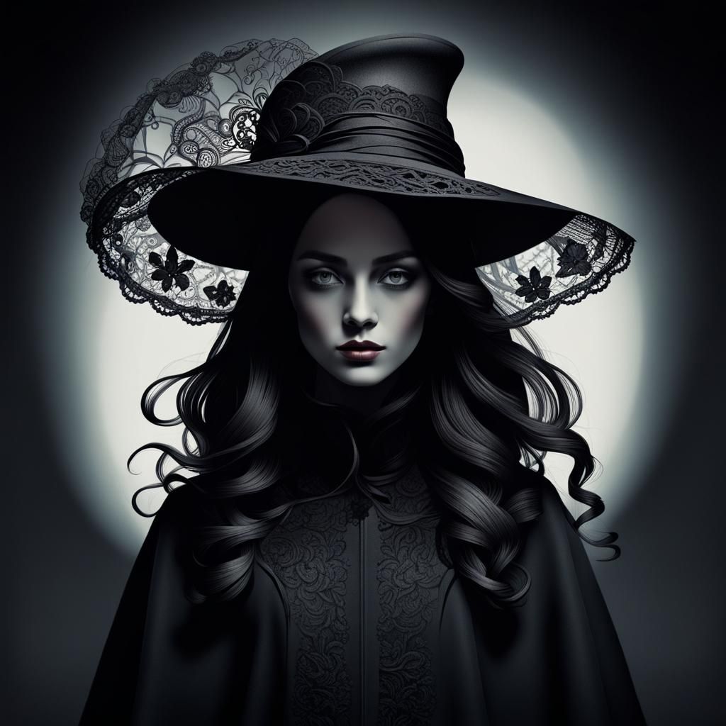 Mysterious Woman with Vial, Dark Fantasy Art