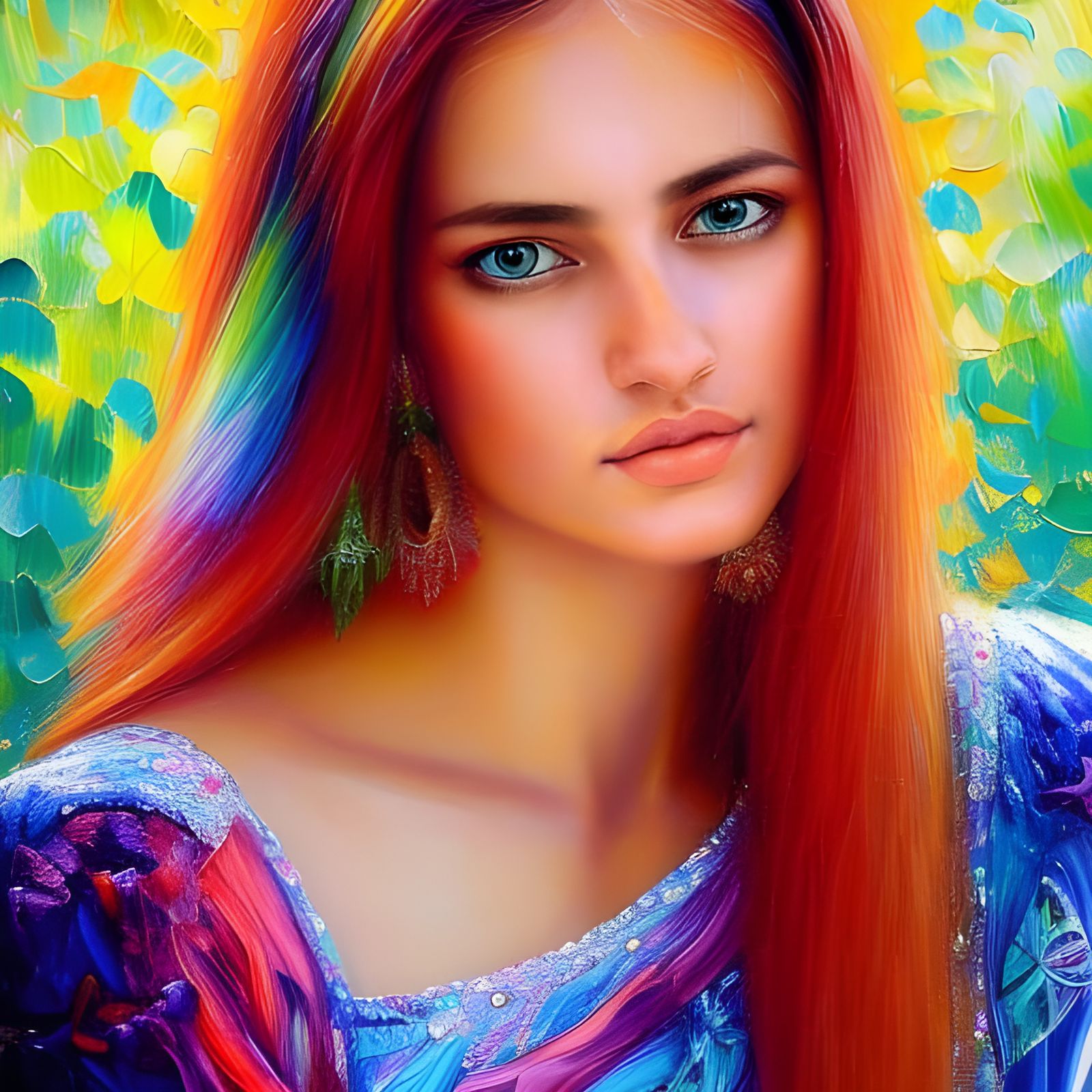 Vibrant Portrait of a Woman with Red Hair
