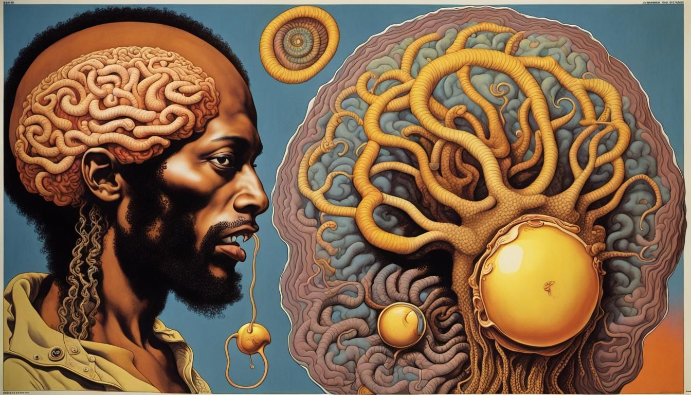 Psychedelic Maggot Brain Poster Art in Art Nouveau Style