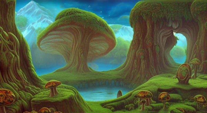 Magical Floating Islands with Runes and Orbs