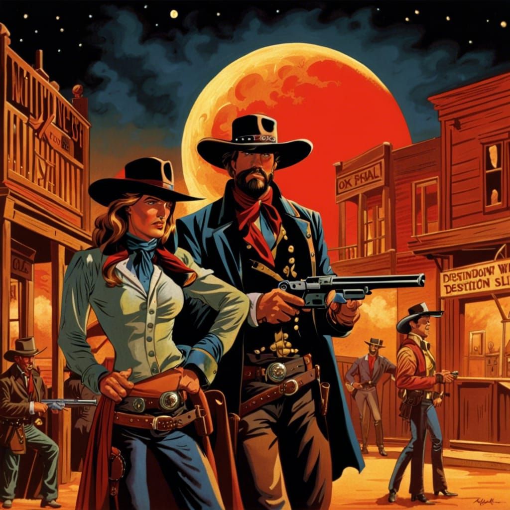 Wild West - cowboy & cowgirl at the 'OK CORRAL' saloon