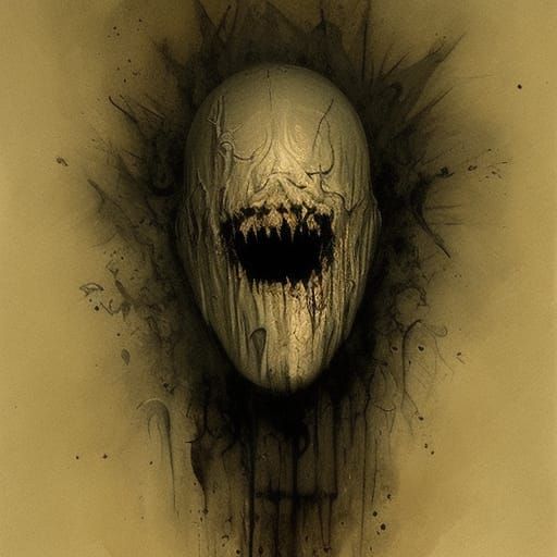 Eerie Scream Mask in Doré and Rutkowski Style