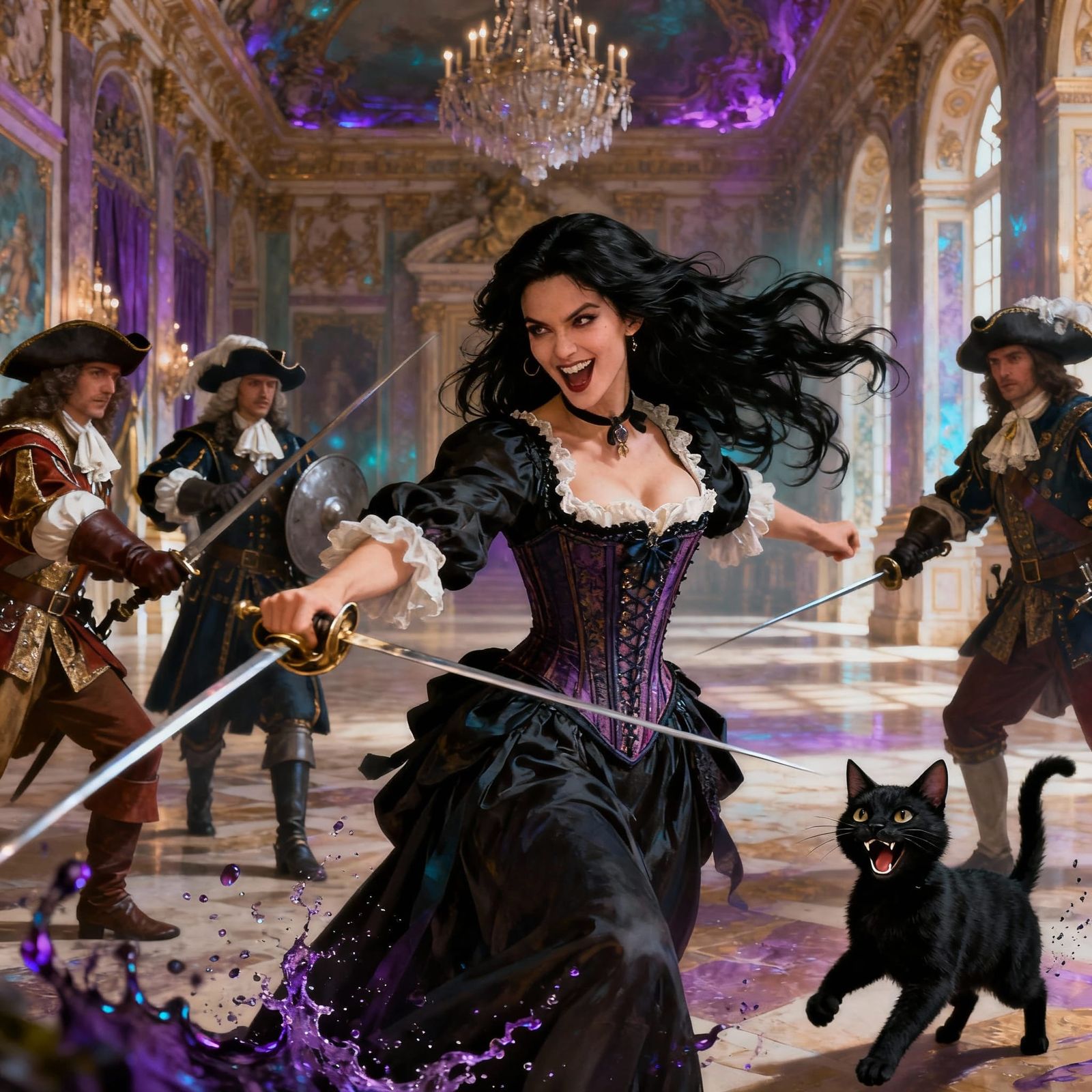 18th Century Woman Fights Musketeers in Versailles